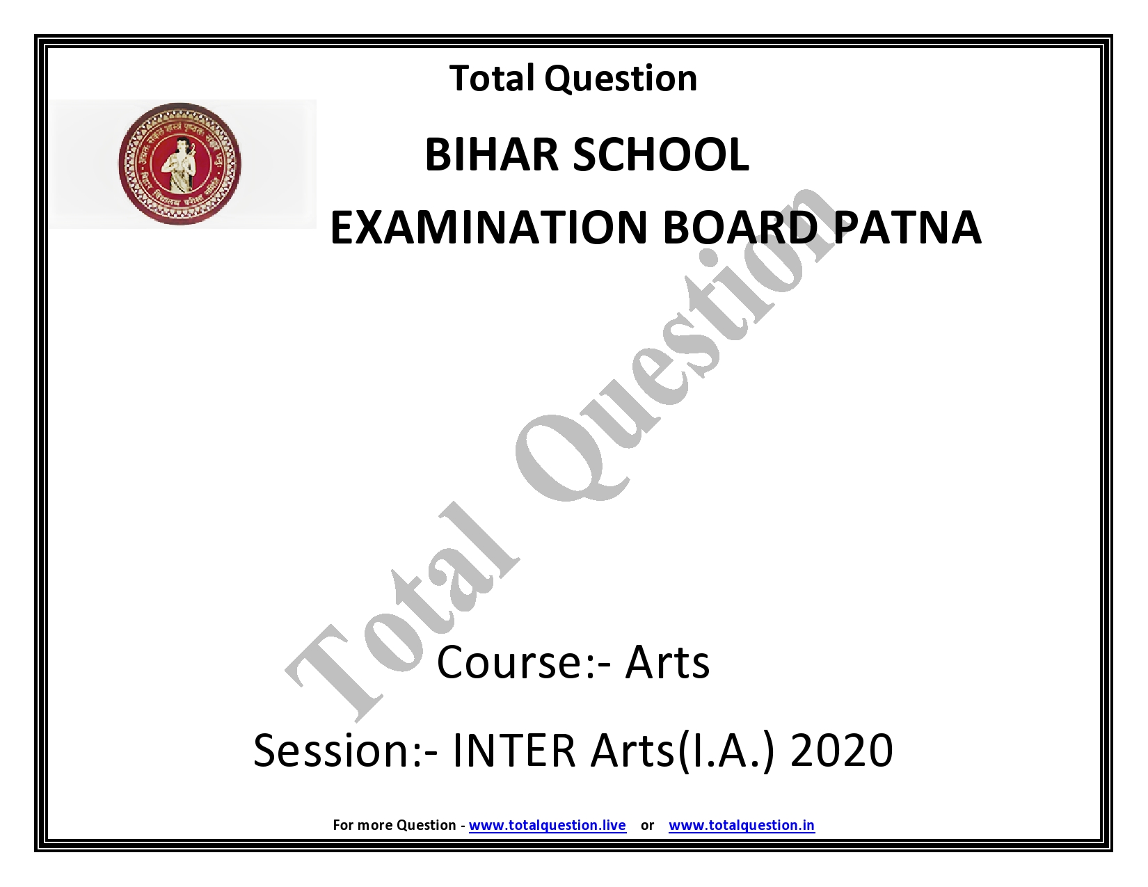 Inter Arts Question 2020 BSEB